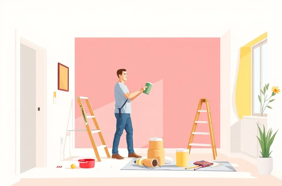 Intérieur rénové après travaux de peinture à Bruay-sur-l'Escaut